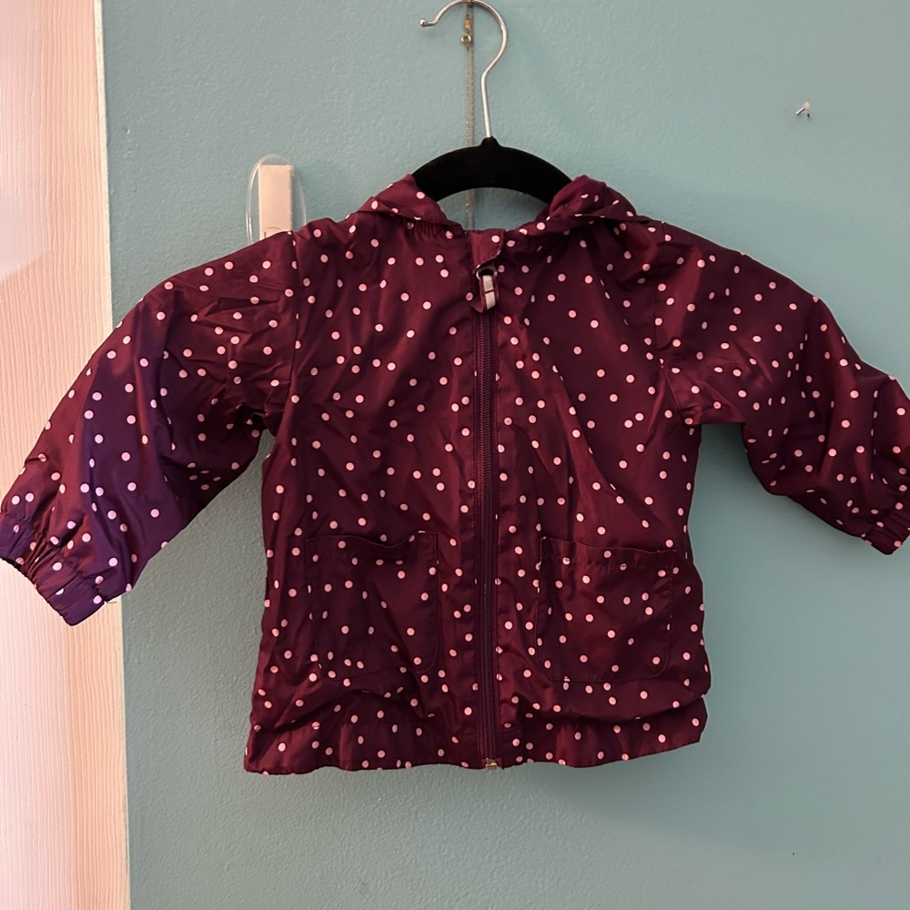 Wonder Nation Maroon Jacket with Pink Dots